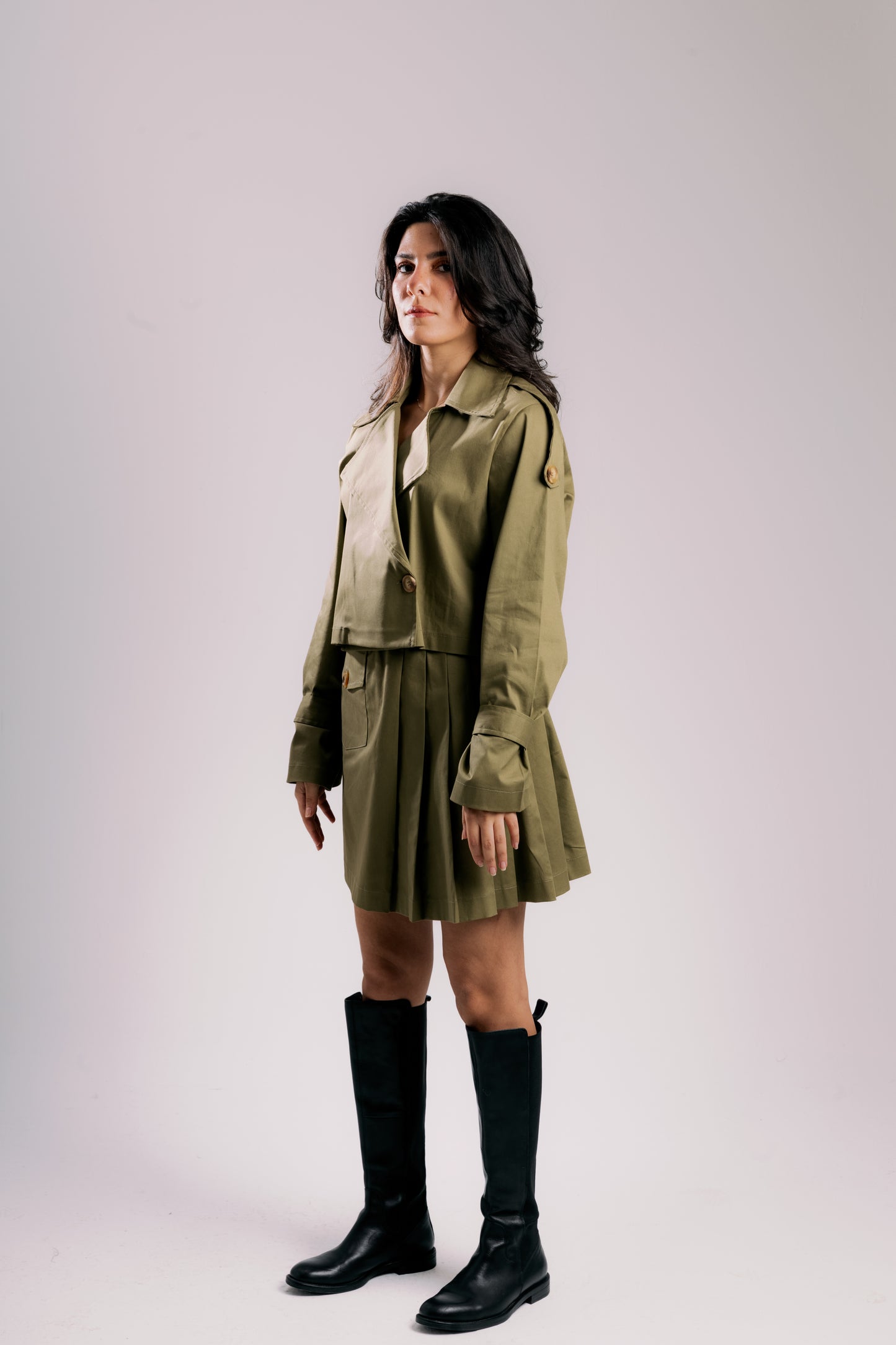 The Edit Set In Khaki Green